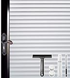 DUOFIRE Window Film Blinds Pattern Privacy Window Film Glass Film Static Cling Glass Film No Glue Anti-UV Window Sticker for Bathroom Bedroom Living Room DP040 (17.4 x 78.7 inch)