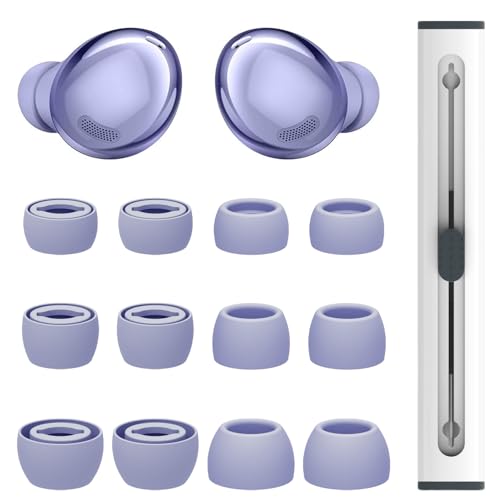 6 Pairs Replacement for Samsung Galaxy Buds Pro Headphones, Eartips Silicone Tips Earbuds Set for Samsung Galaxy Buds Pro Headphones Fit in Case Ear Tips,L/M/S Earplug (Phantom Black) (Violet)