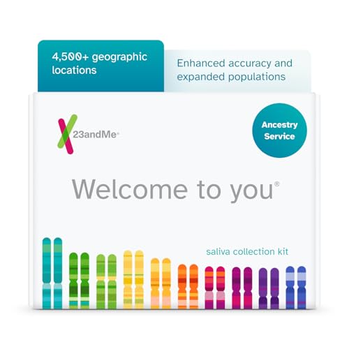 23andMe Ancestry Service - DNA Test Kit Personalised Genetic Legacy 4 500+ Geographic Locations Ancestry Test Family Tree DNA Relative Finder Origins Ethnicities Traits Ancestry Reports