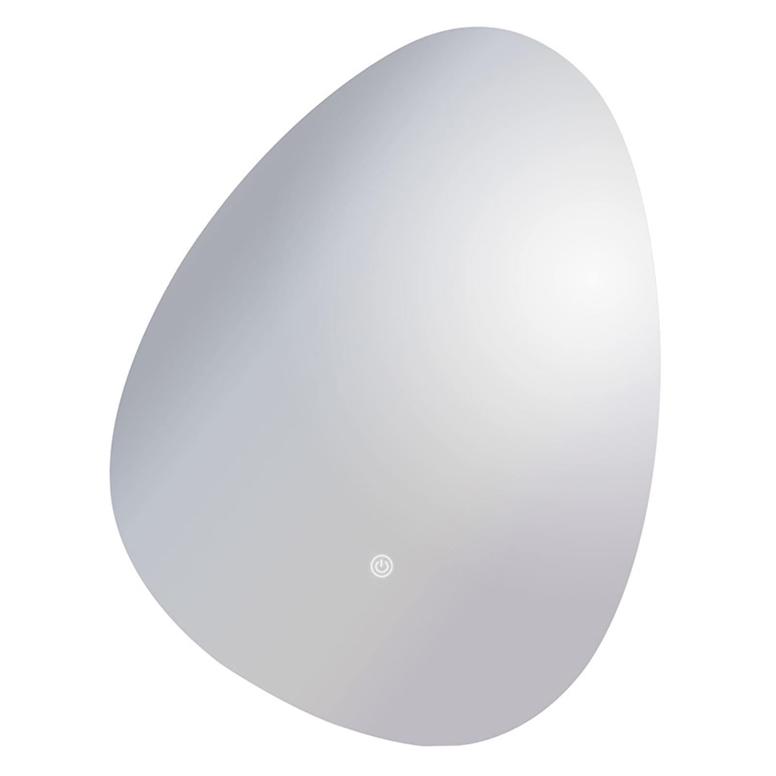 FGXHHS Irregular Teardrop Bathroom Vanity Mirror, Frameless Glass Wall Mounted LED Illuminated with Infinitely Dimmable 50x70cm, 3 Colors Modern Hanging Mirror for Area