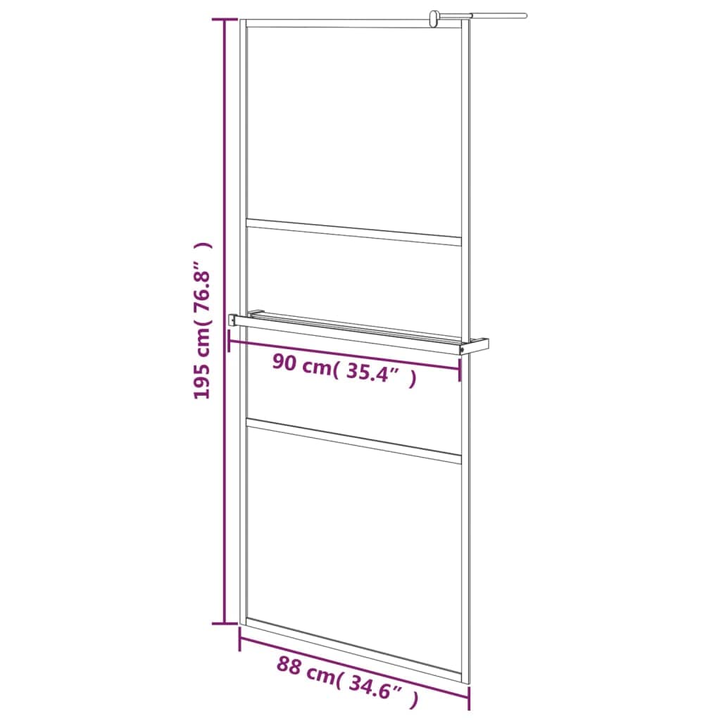 vidaXL Mampara ducha con estante vidrio ESG y aluminio cromo 90x195 cm