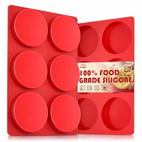HKNMTT 2Pcs Muffin Top Pans 12-Cavitiy Round Silicone Egg Molds for Baking