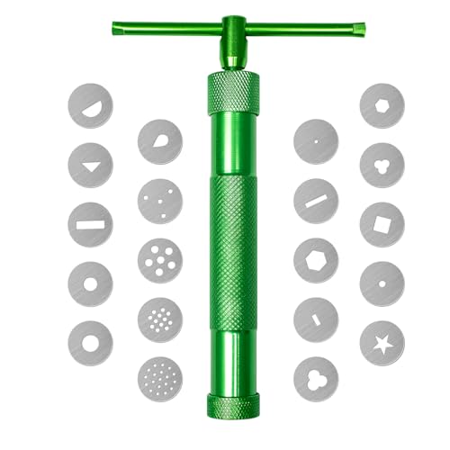 Polymer Clay Tools Clay Extruder Sugar Paste Extruder Cake Fondant Tool Set for Decorating Ceramics & Pottery Clay Extruders Mixers & Presses (Green)