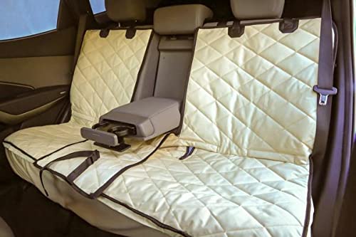 Plush Paws Products Convertible Rear Seat Protector w/Console Access & Hammock| Washable & Waterproof Back Seat Cover | Car, Truck, & SUV | Nonslip,