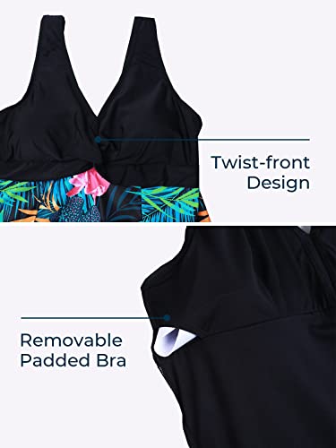 MiYang Women's Plus Size Printing Padded High Waist Swimdress4