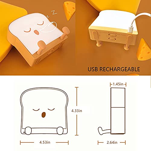 Image of QANYI Cool Toast Bread Night Lamp, Desk Lamp Gifts for Women, Teen Girls & Adults - Men's Christmas & Graduation Gift Ideas