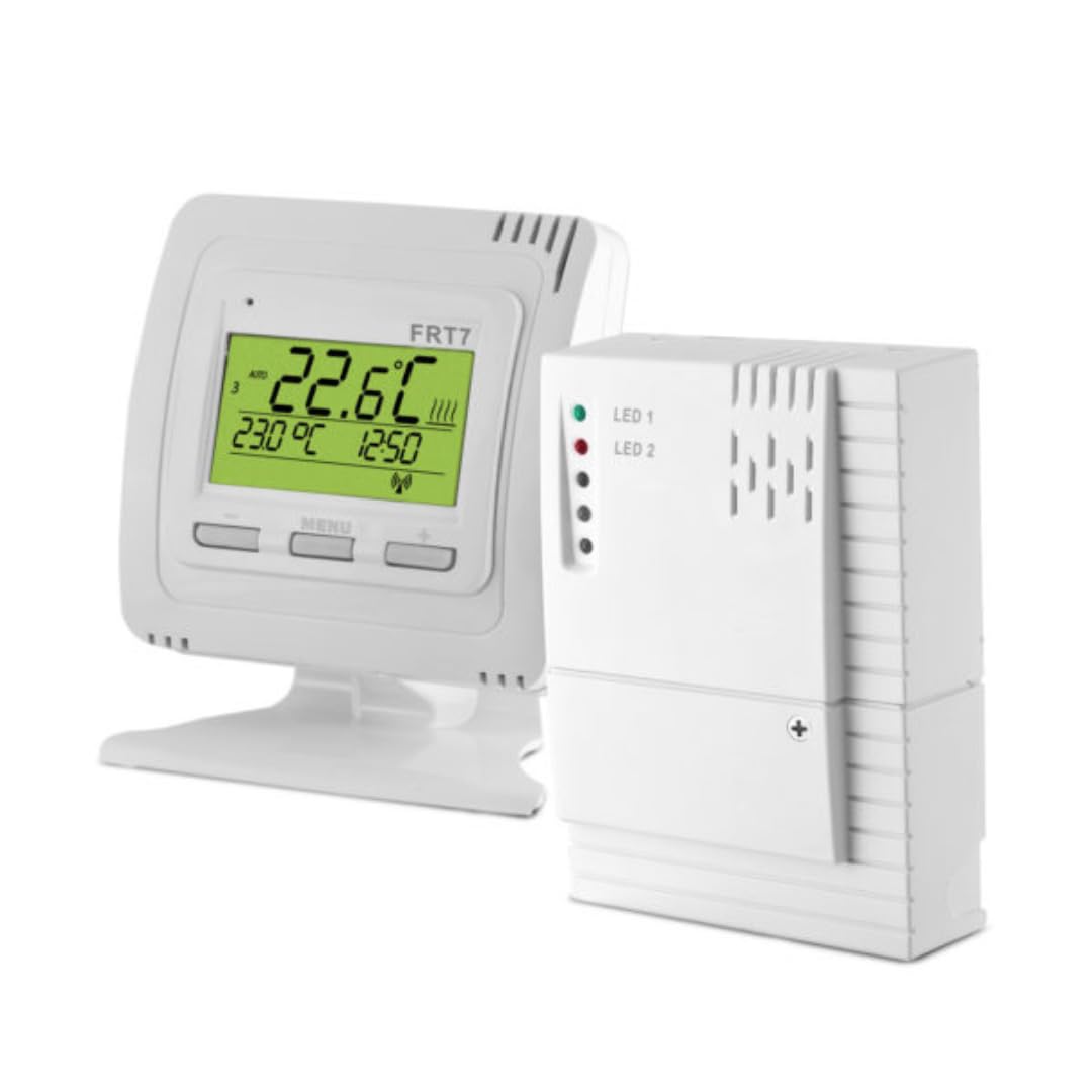 Conjunto de termostato inalámbrico para habitación EOB FRT7B2 pantalla clara con retroiluminación