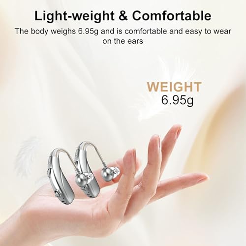 Image of FASTWELL F28-2 Unit for Both Ear Digital Advanced Rechargeable Hearing Aid for Adults with Hearing Loss | |Digital Noise Reduction | (Silver-Pair) | 1-Year Warranty