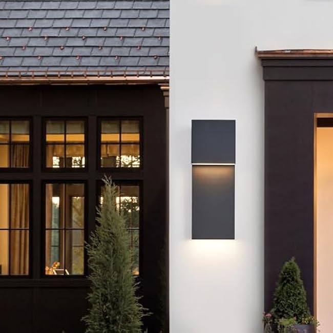 Modern LED Outdoor Wall Sconce 17W Textured Black