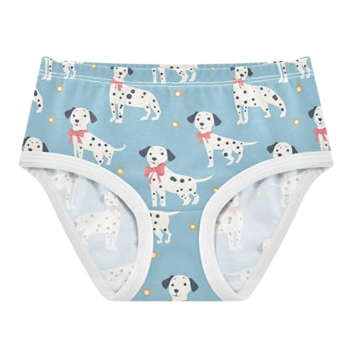 Wusikd Cute Dalmatian Dog Girls' Underwear Cotton Bows Girls Briefs Soft Toddler Underwear 2T