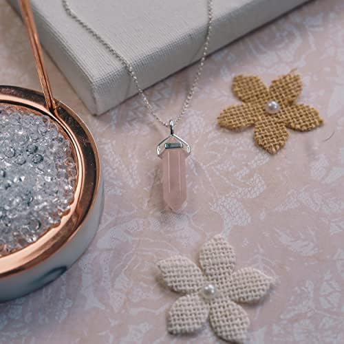 Philip Jones Rose Quartz Genuine Gemstone Necklace