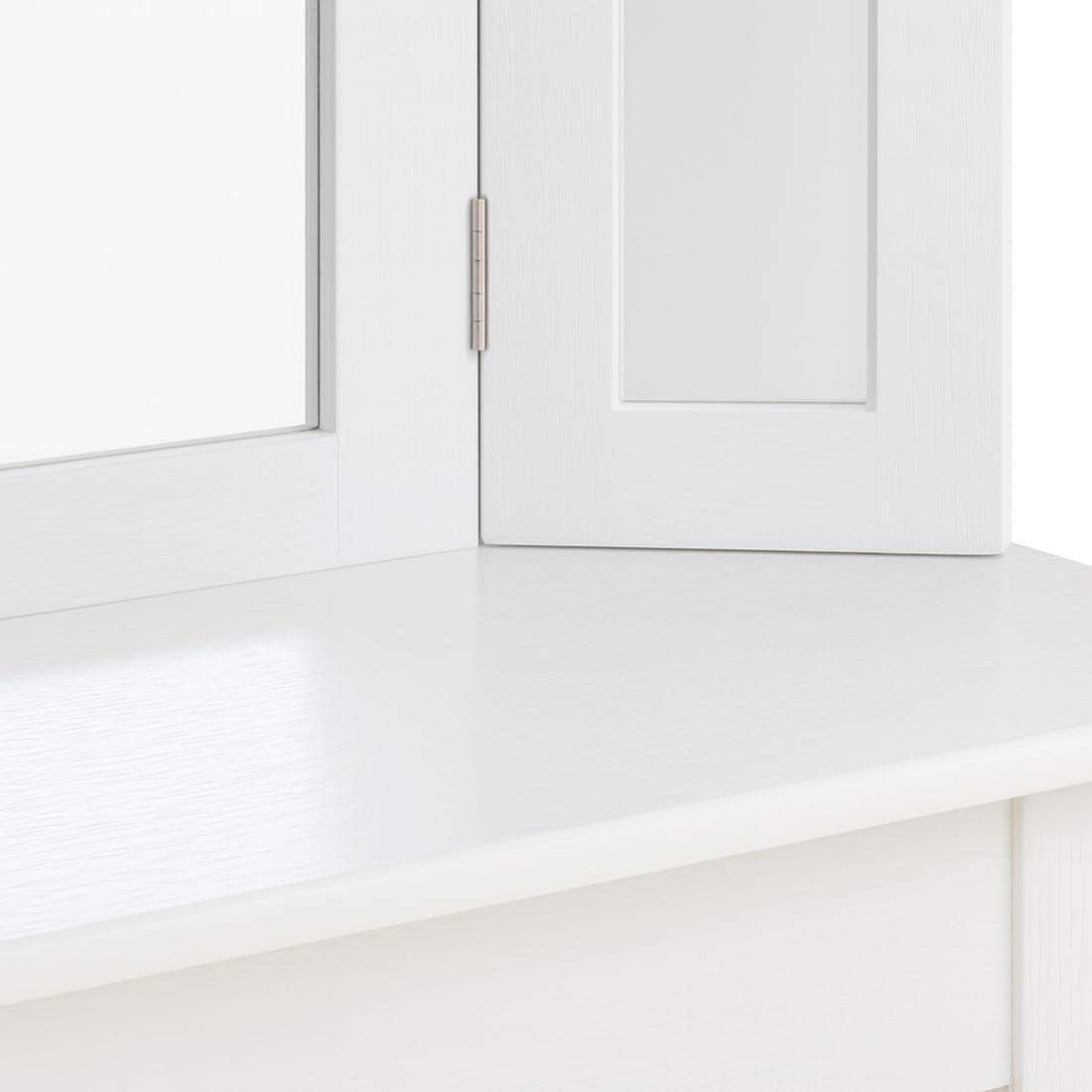 Acomoda Textil – Tocador de Madera con Espejo. Mesa de Maquillaje Blanca con Cajón Amplio y Diseño Elegante para Dormitorio. Mueble Funcional, Resistente y Versátil. (82x36x138 cm)