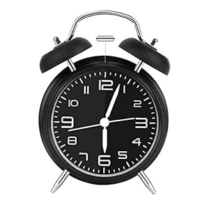 iwobi Reveil Double Cloche Rétro Alarme, Analogique Silencieuse réveil pour Chambre à Coucher, Salon, Cuisine
