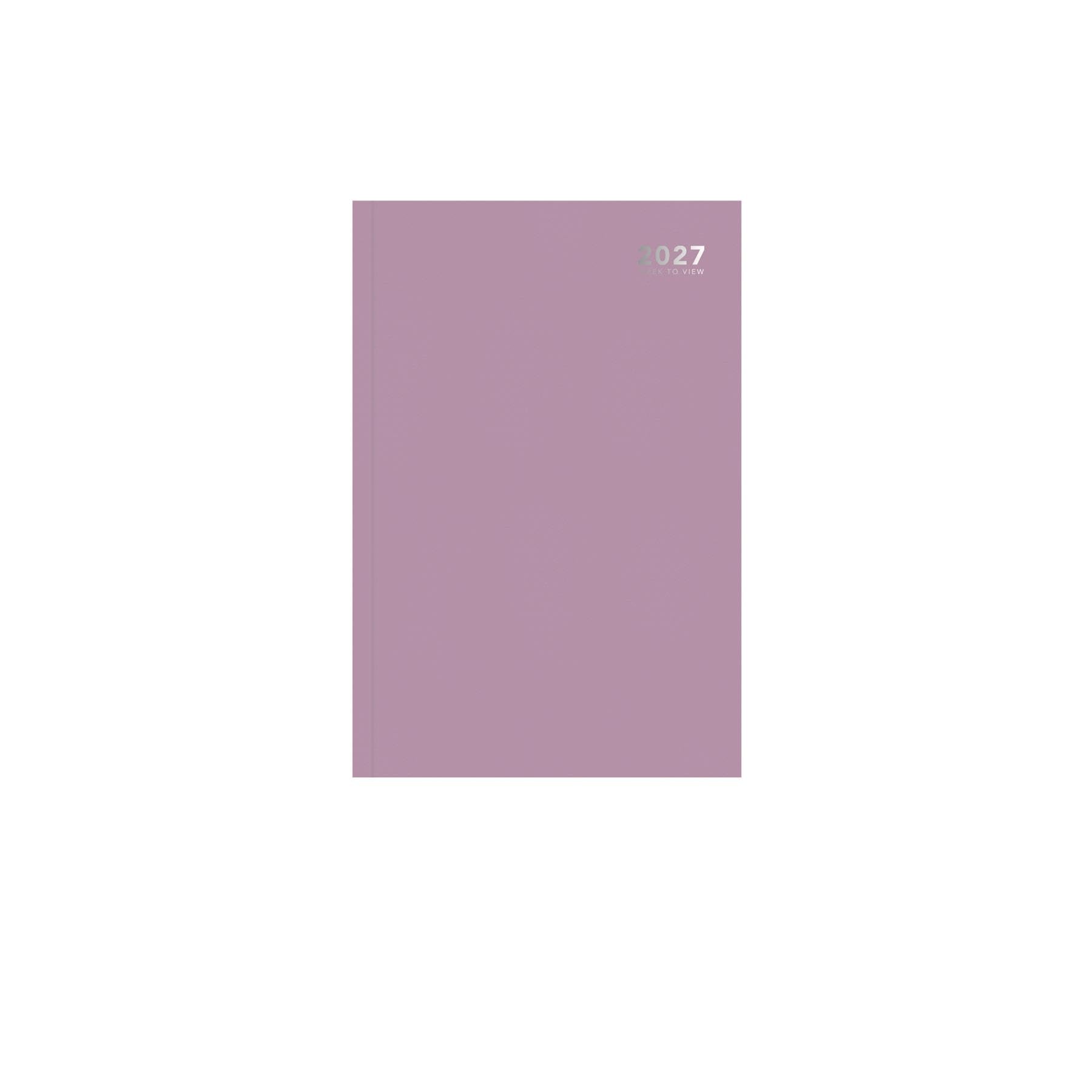 2027 Diary A4 Week To View Planner - Lilac Hardcover Weekly Organiser