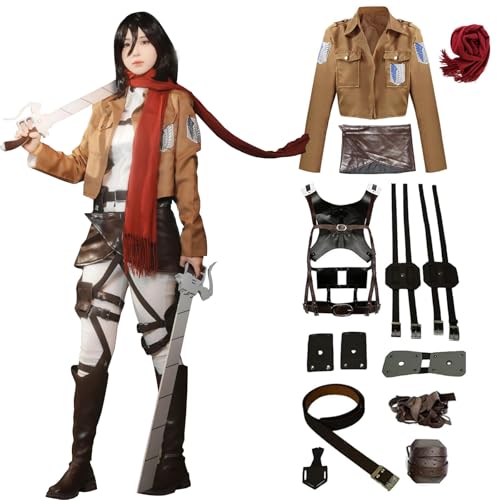 CR ROLECOS Ackerman – Uniforme de l'anime AOT – Costume de régiment scout pour Halloween, taille M