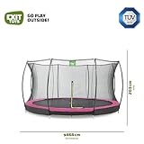 EXIT Toys Silhouette Bodentrampolin - ø427cm - Großes Rundes Inground Gartentrampolin Outdoor für Kinder - Mit Sicherheitsnetz und Fußschutzsystem - Sicherer Einstieg - Gute Sprungkraft - Rosa - 3