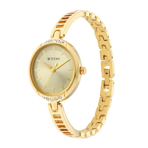 Titan Store Titan Karishma Women's Gold Dial Metal Strap Watch - Image 4