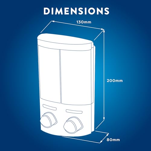 Croydex Wall Mounted Soap Dispenser - Eliminates Shower Clutter, Easy to Refill and Has a Pre-Measured Pump for Your Shower Gel, Shampoo and Conditioner, Mount On Corner or Flat Wall (Chrome, 2x320ml) - Cosy Home Interiors Croydex Wall Mounted Soap Dispenser - Eliminates Shower Clutter, Easy to Refill and Has a Pre-Measured Pump for Your Shower Gel, Shampoo and Conditioner, Mount On Corner or Flat Wall (Chrome, 2x320ml) - Image 7