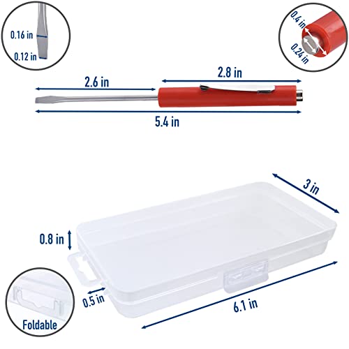 Pocket Screwdriver With Magnet 10Pcs Mini Magnetic Pocket Flathead Screwdriver With Clips –Slotted Screwdriver Set For Automotive Technicians, Mechanicians, Electricians – Red #TOP3