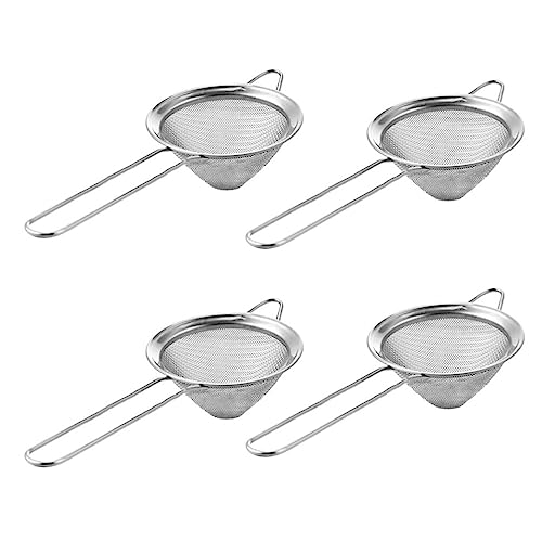 HEMOTON 4 coladores de Acero Inoxidable de Malla Fina para cócteles, coladores de Comida de Cocina y colador de té cónico (8,5 cm)