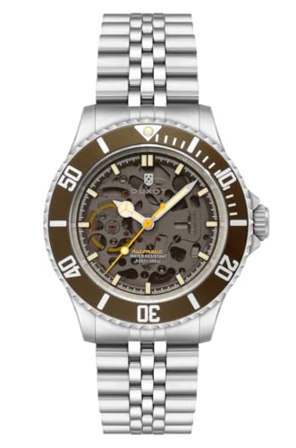 Men's 40mm Atlantica Skeleton Automatic Watch with Solid Stainles...