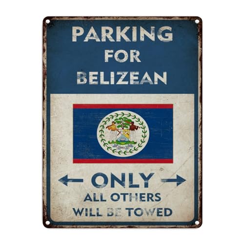 Parking for Belizean Only All Others Will Be Towed ���^���T�C�� 12x16 ���B���e�[�W �m�x���e�B ���H �X�g���[�g �x�� ���m�点 �A���~�j�E�� �u���L�Ŕ� ����&���O���� �h�� �A���~�j�E�� �T�C��