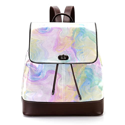 Sac à dos pour ordinateur portable en cuir PU sacoche informatique multicolore 19 pouces grand format