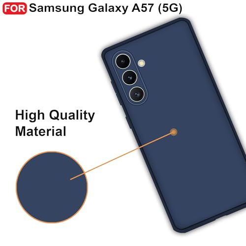 Image of CEDO Back Cover for Samsung Galaxy A57 (5G) | Camera Bump Protection & Inner Velvet Fabric Lining | Ultra Slim Matte Soft Rubberised Case Cover (Blue)