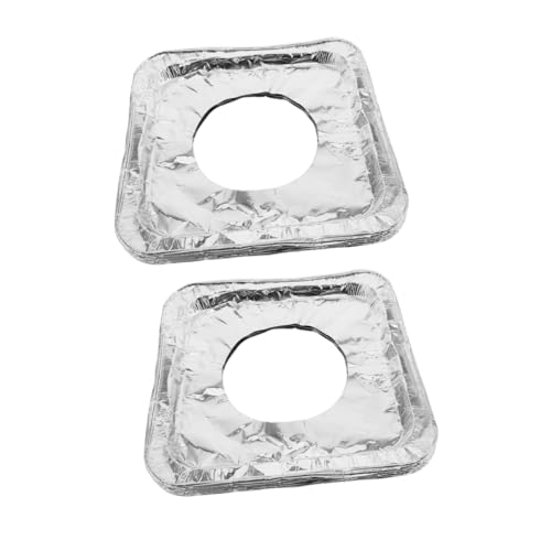 Beatifufu 100 piezas de Estufa de Aluminio para Quemadores de Gas Cubiertas Antigrasa Desechables Ajustables y Resistentes al Fáciles de Limpiar y Almacenar para Cocinas