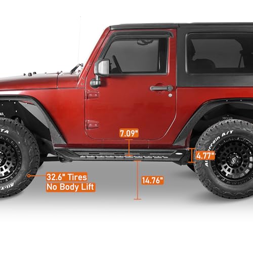 Estribos laterales 7" para Jeep Wrangler JK 2 puertas miniatura 4