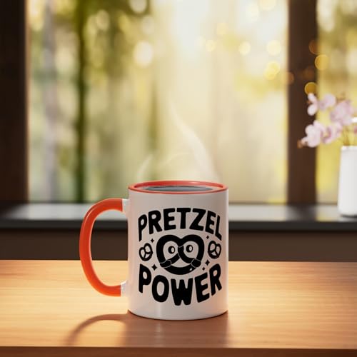 Tazón cerámico Pretzel Power 11 oz naranja/blanco miniatura 3