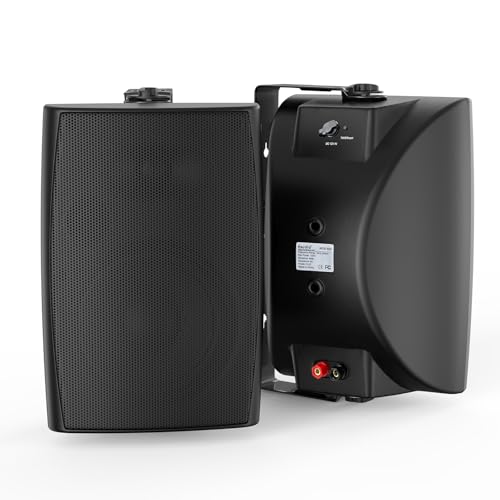 Herdio 5.25 Inches 300 Watts Outdoor Bluetooth Speakers, Bluetooth 5.3,TWS Stereo Paring,Wall Mount...
