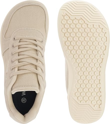 Image of WHITIN Wide Toe Box Barefoot Sneakers for Women | Lightweight Canvas Minimalist Shoes