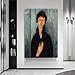 Amedeo Modigliani Femme Aux Yeux Bleus (1918) Wall Art Prints Paintings Wall Art Gifts Bedroom Prints Home Decor Hanging Picture Canvas Paintings 08x12inch(20x30cm)