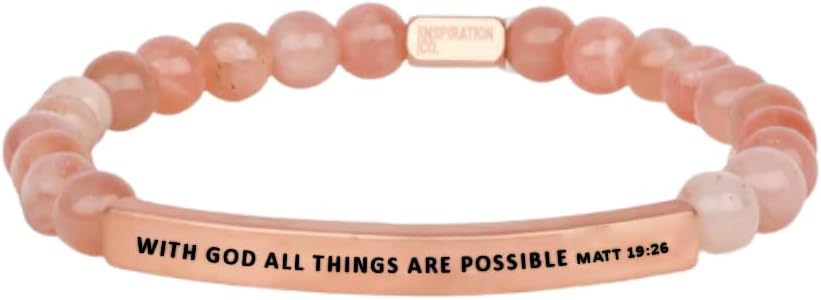 THE INSPIRATION CO. Faith Collection Unisex Stretchable Bracelets (WITH GOD ALL THINGS ARE POSSIBLE MATT 19:26)