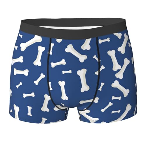 Dog Bone Traces Boxer Briefs Men Underwear Moisture Wicking Elastic Belt Boxers Breathable Ball Pouch Short Briefs