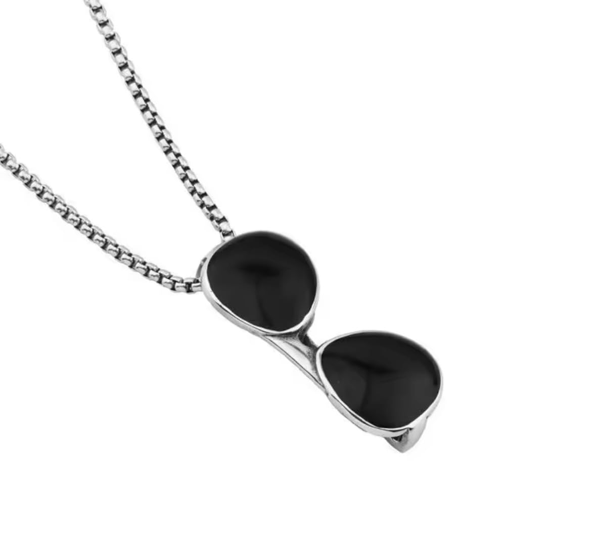 Stylish Sunglasses Pendant Necklace for Men & Women | Stainless Steel Black Goggles Charm with Silver Box Chain | Trendy Street Style Fashion Jewellery | Gifts for Boyfriend & Husband | Gift for Diwali, Christmas, Marriage, Birthday-image-41