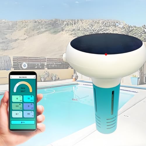 7-w-1 Tester jakości wody Bluetooth, Monitor CL/PH/EC/TDS/ORP/Temp/Salinity, Cyfrowy wyświetlacz za pośrednictwem APP, Idealny do basenów, Wanny z hydromasażem, Akwaria