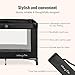 Dream On Me Nest Portable Playard in Black with Carrybag an Shoulder Strap, Lightweight, Packable and Easy Setup Baby Playard, Breathable Mesh Sides and Soft Fabric - Comes with a Removable Padded Mat