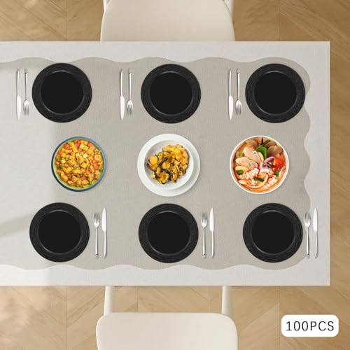 100 platos de carga redondos para cenas, negro miniatura 4