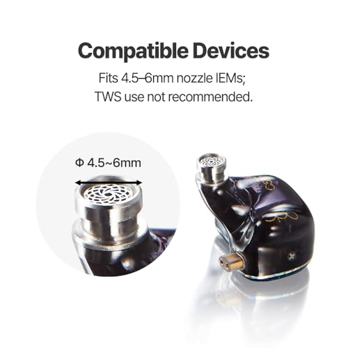 Image of AZLA Mithryl IEM Ear Tips, Stainless Steel Core Earbud Replacement Tips | Compatible with HiFi IEMs, Spacious Sound Stage, Deep Bass, Clear Highs, Not for TWS