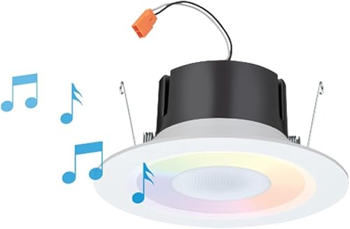 J6SLC RGBW MW M6 Smart RGBW Altavoz Downlight, color dinámico rojo, verde, azul blanco, blanco mate, 6 pulgadas J6SLC RGBW MW M6 Smart RGBW Altavoz Downlight, color dinámico rojo, verde, azul blanco, blanco mate, 6 pulgadas