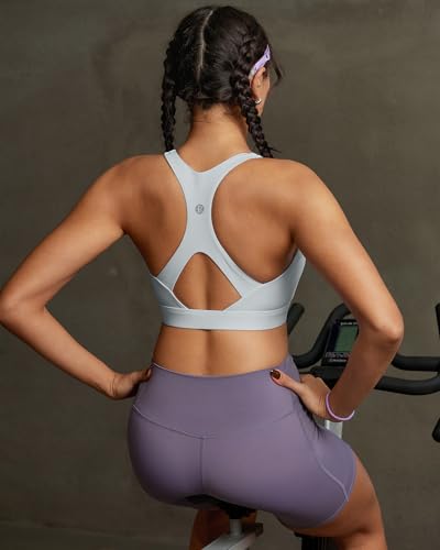 Image of RUNNING GIRL Sports Bras for Women High Support,Molded Cup Racerback Sports Bra with Sewn in Pads Workout Running Bra(WX3176Grey,L)