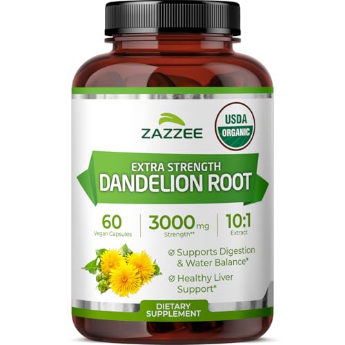 Image of Zazzee USDA Organic Dandelion Root 10:1 Extract, 60 Capsules