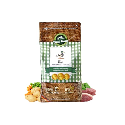 Pauls Beute Premium Hundefutter Trocken Ente | 2,5 kg | 65% frische Ente Single-Protein | Mit Kartoffeln & Sanddorn | Getreidefreies Trockenfutter für Sensible Hunde | Glutenfrei | Leicht verdaulich