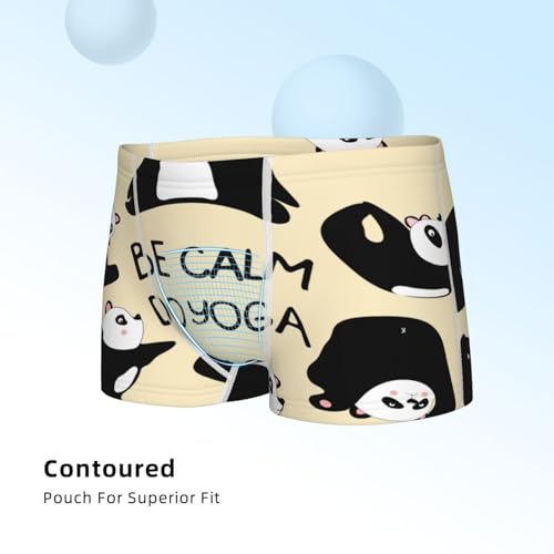 Boys' Cotton Boxer Brief Soft Underwear-Panda Doing Yoga4