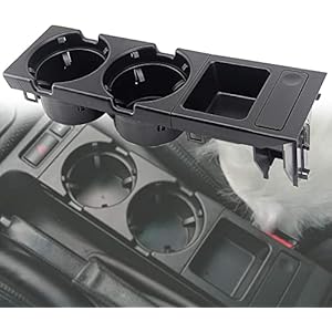 Geloo Porte Gobelet pour E46 Console Centrale de Rangement Porte-pièces 51168217953 Pour E46 318I 320I 325I 330I 1998-2005