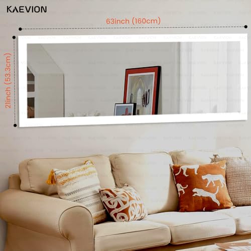 Image of White 5.25ft Wall Mount Rectangular Full Length Framed Water Proof PVC Wooden Frame Wall Hanging Full Body Vertical Wall Mirror for Home Decor, Living Room, Bedroom