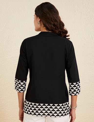 Image of Amazon Brand - Myx Women Cotton Printed A-line Short Kurti (Available in Plus Sizes)