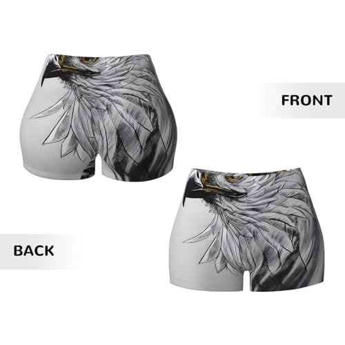 Sketching an Eagle Pattern Sports Shorts, high Elastic Slim Fitness Pants, Suitable for Yoga/Leisure/Daily wear3